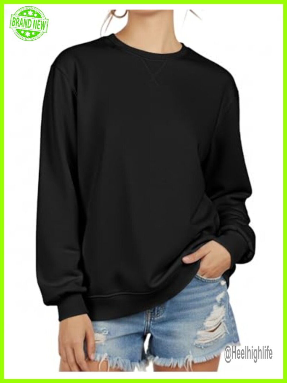 Womens Crewneck Sweatshirt Long Sleeve Pullover Loose Fit Tunic Top
